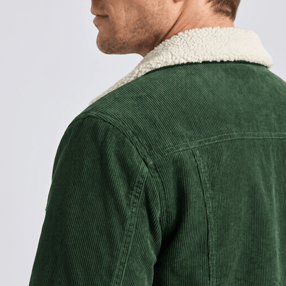 Men's sherpa lined corduroy jacket with turn down collar