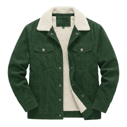 Corduroy jacket for men with sherpa lining