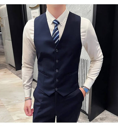 Men's slim fit three piece business suit