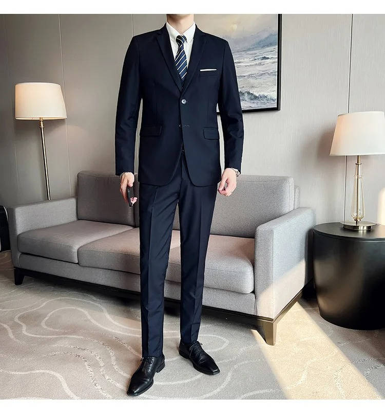 Men's slim fit three piece business suit