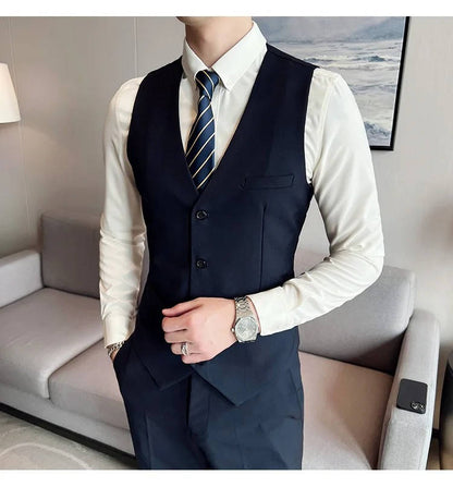 Men's slim fit three piece business suit