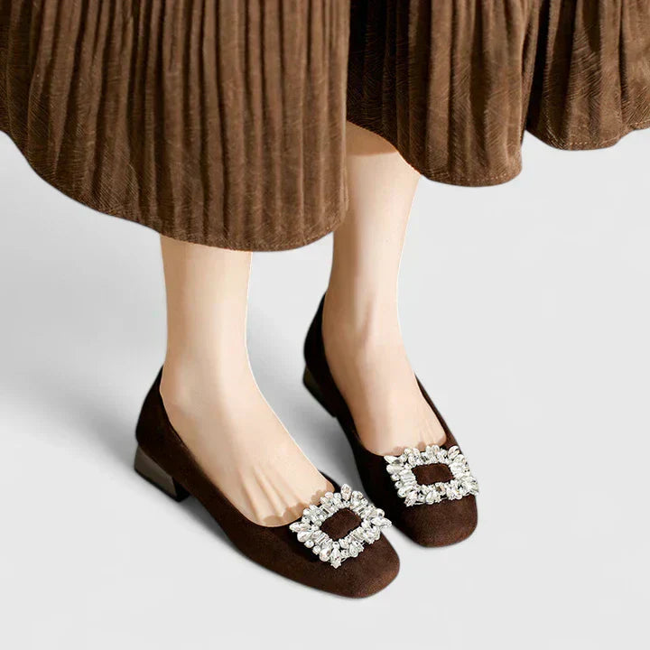 Women's buckle orthopedic heels for everyday wear
