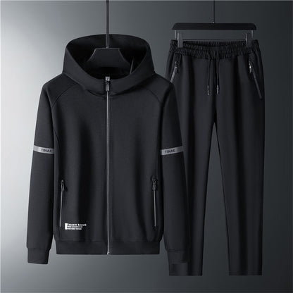 Men's hooded stretch tracksuit with sculpted fit