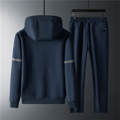 Men's hooded stretch tracksuit with sculpted fit