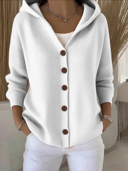 Calliope - Hooded A-Line Button-Up Cardigan