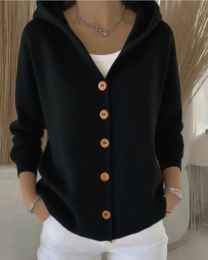 Calliope - Hooded A-Line Button-Up Cardigan
