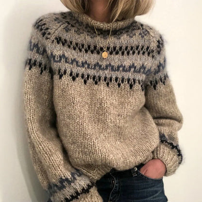 Ilse - Nordic Design Sweater in Red and Blue