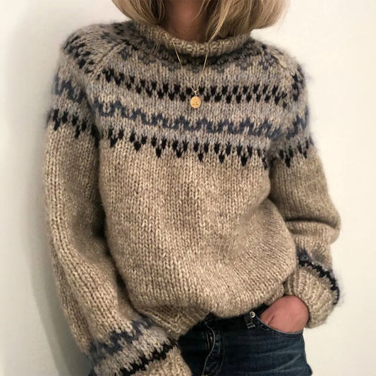 Ilse - Nordic Design Sweater in Red and Blue