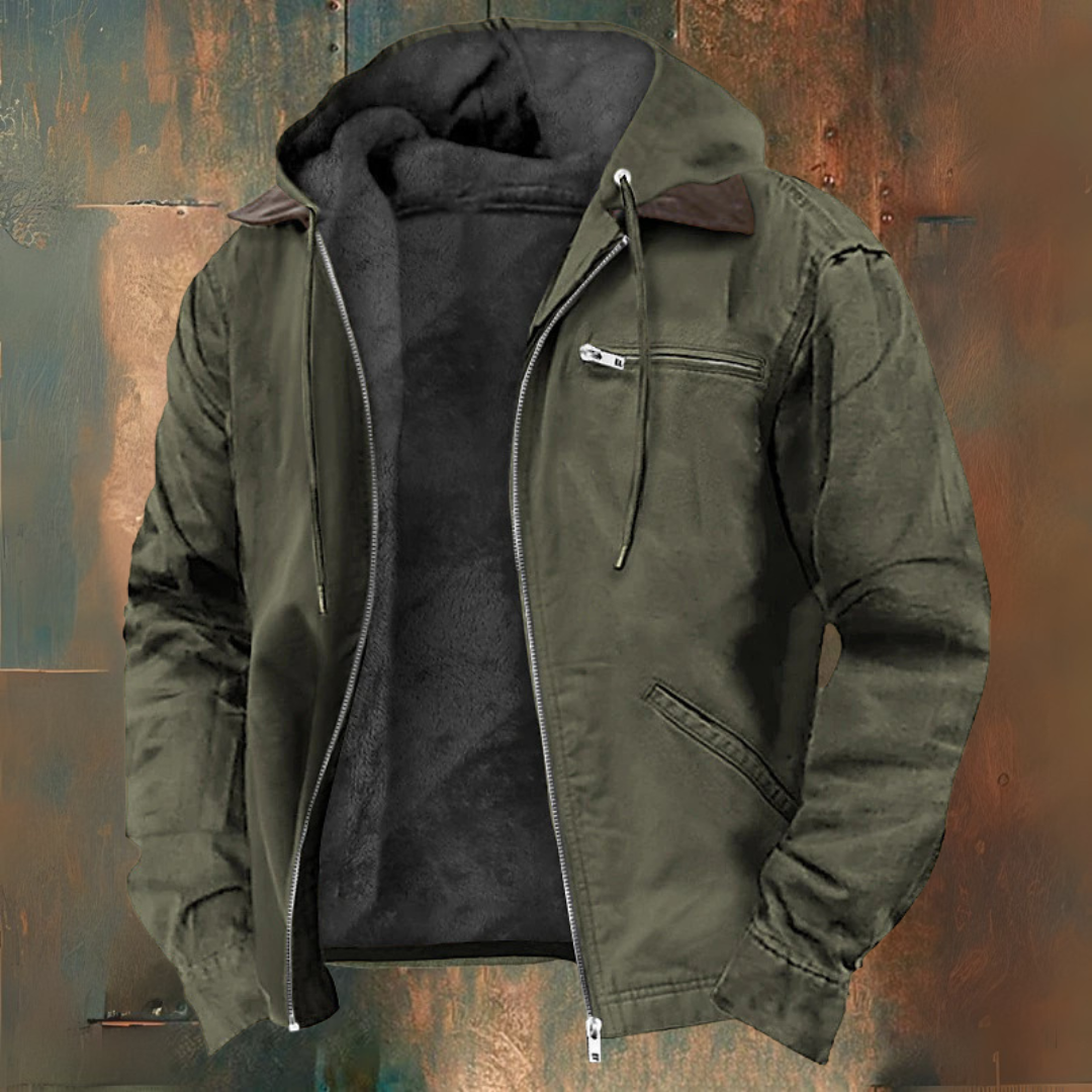 Men's zip-up hooded gilet with pockets - green (almost sold out)