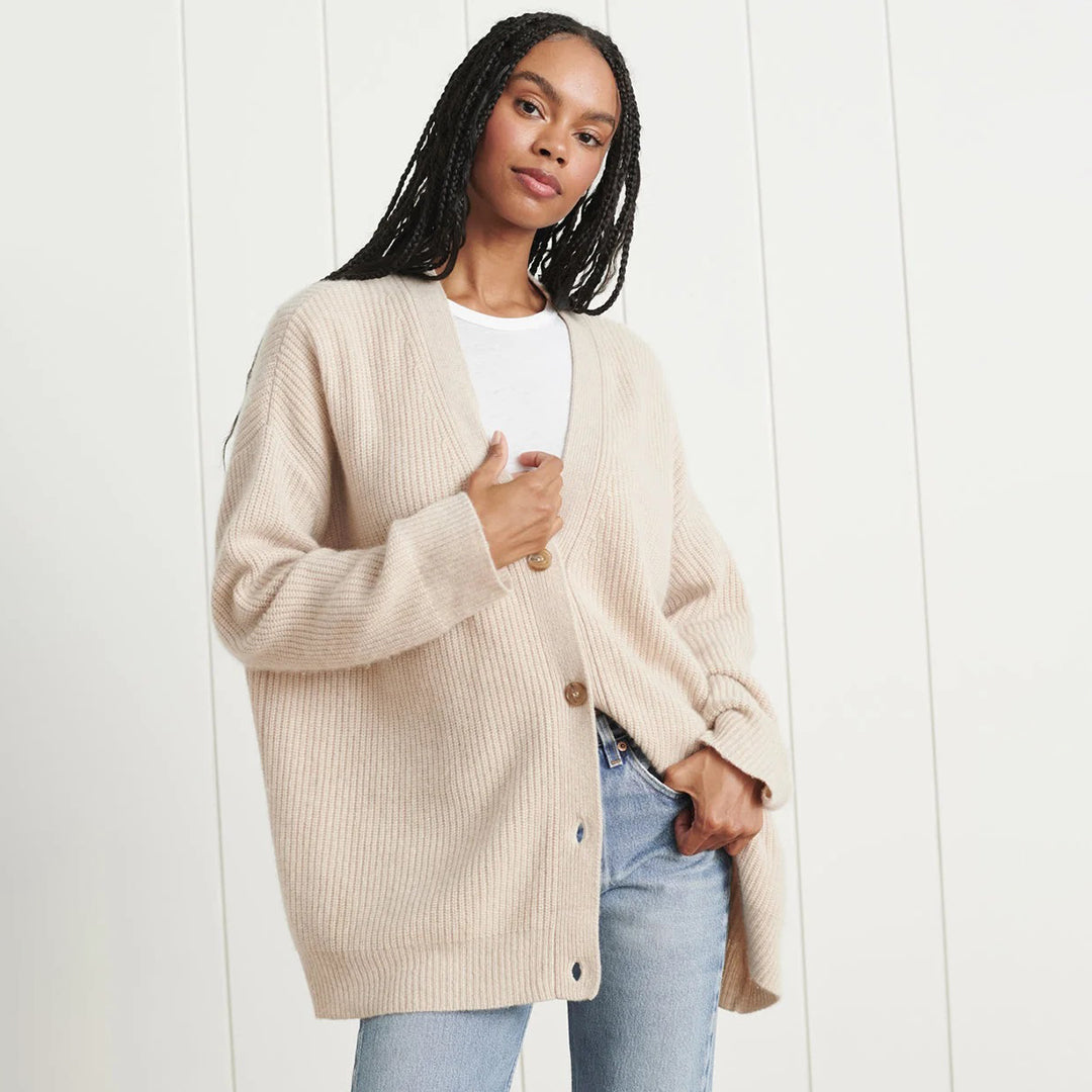 Evadne - Oversized Draping Open-Front Cardigan