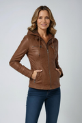 Lisbeth | Hooded Zip-Front Panelled Jacket