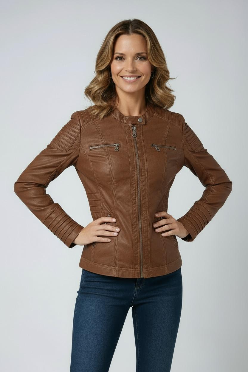 Lisbeth - Hooded Zip-Front Panelled Jacket