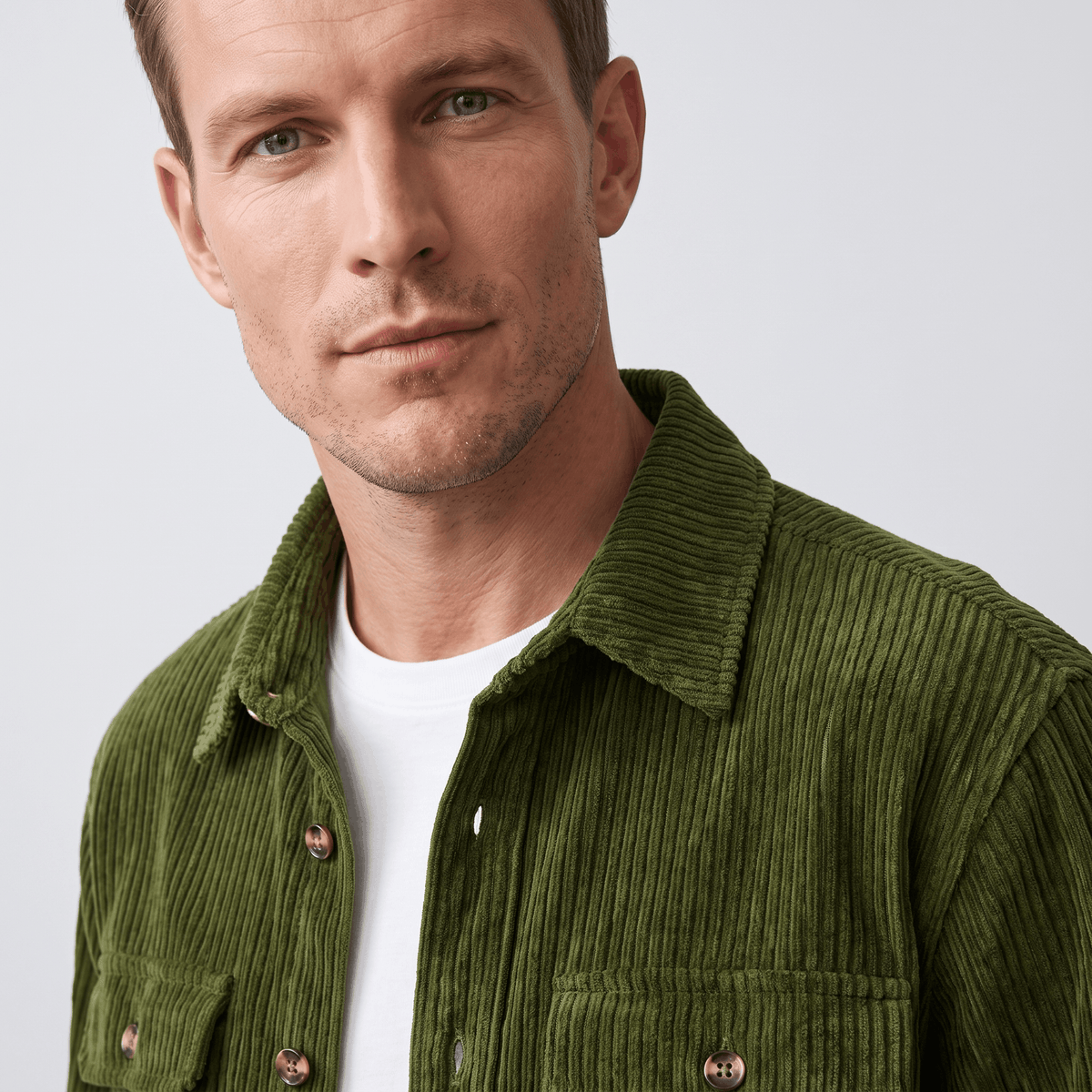 Wide Wale Corduroy Overshirt for Men