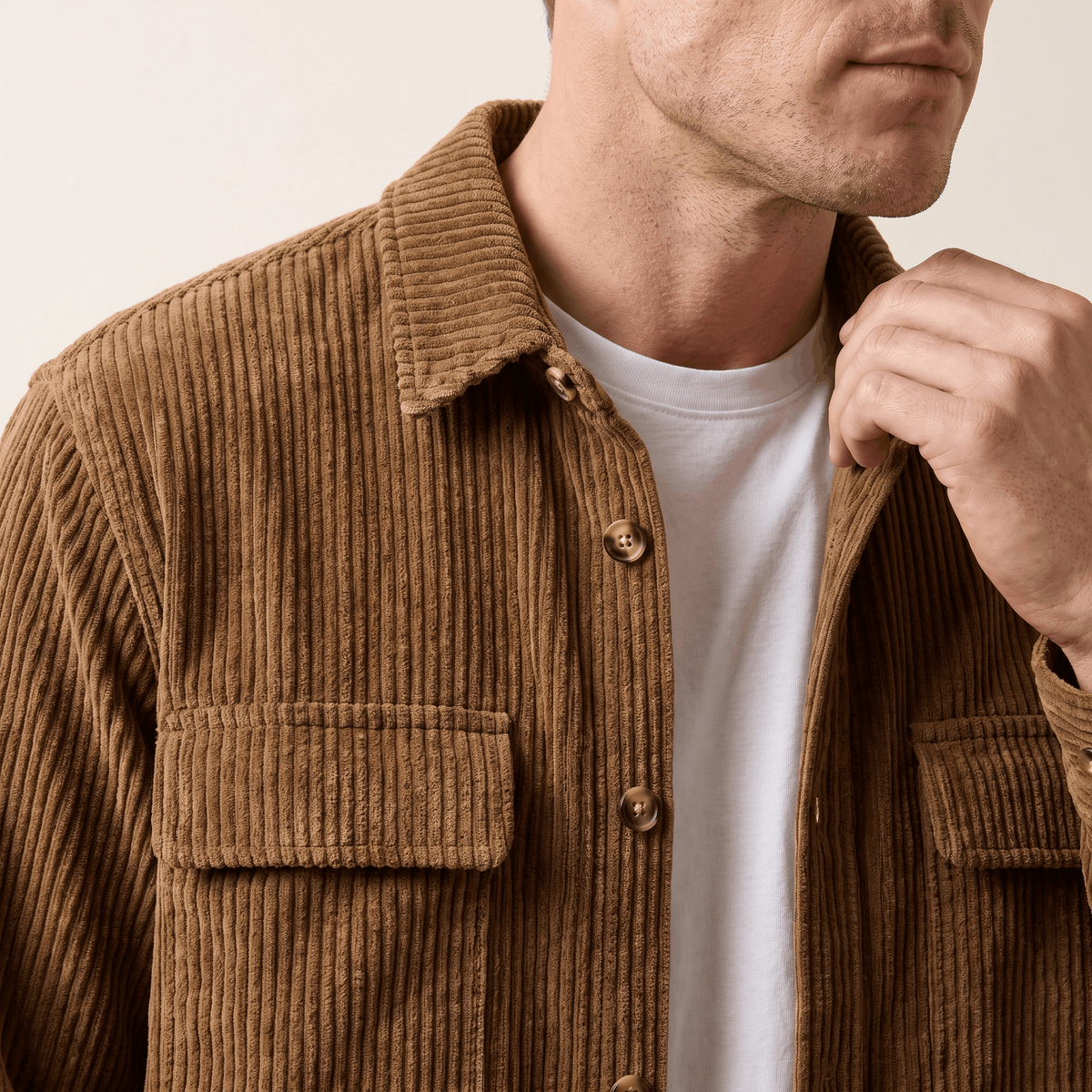 Wide Wale Corduroy Overshirt for Men