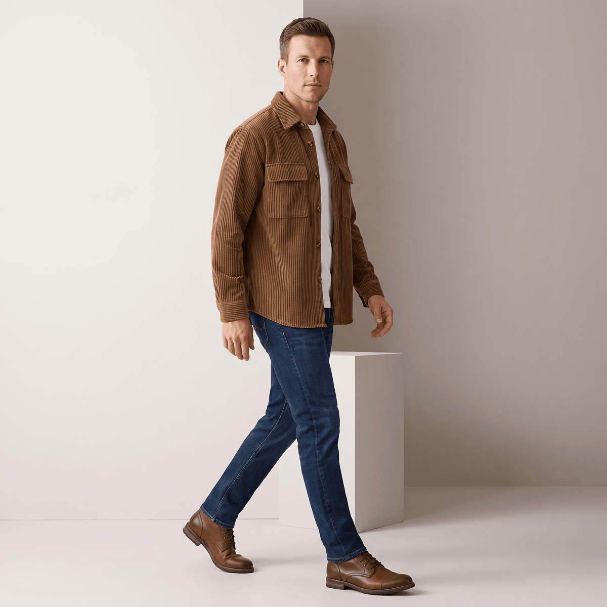 Wide Wale Corduroy Overshirt for Men