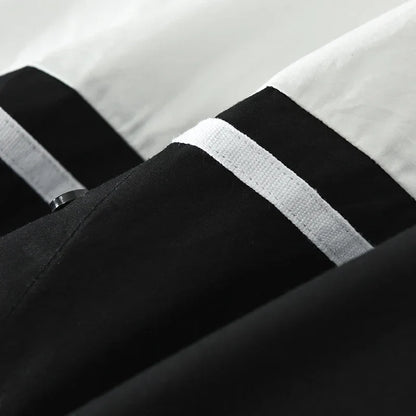 Paneled Long Sleeve Button Up Shirt for Men
