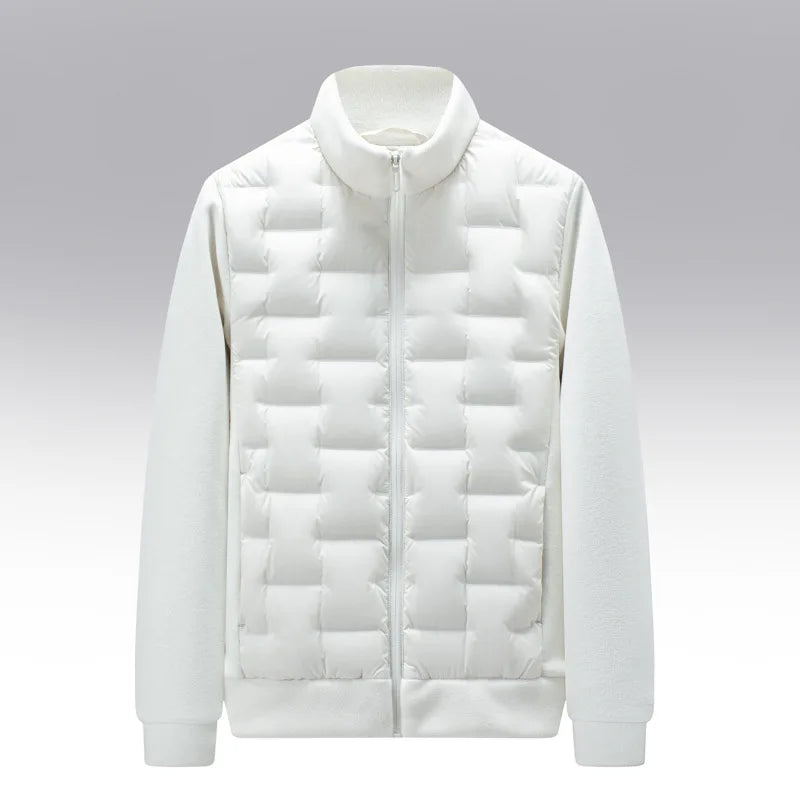 Men's quilted puffer jacket - white