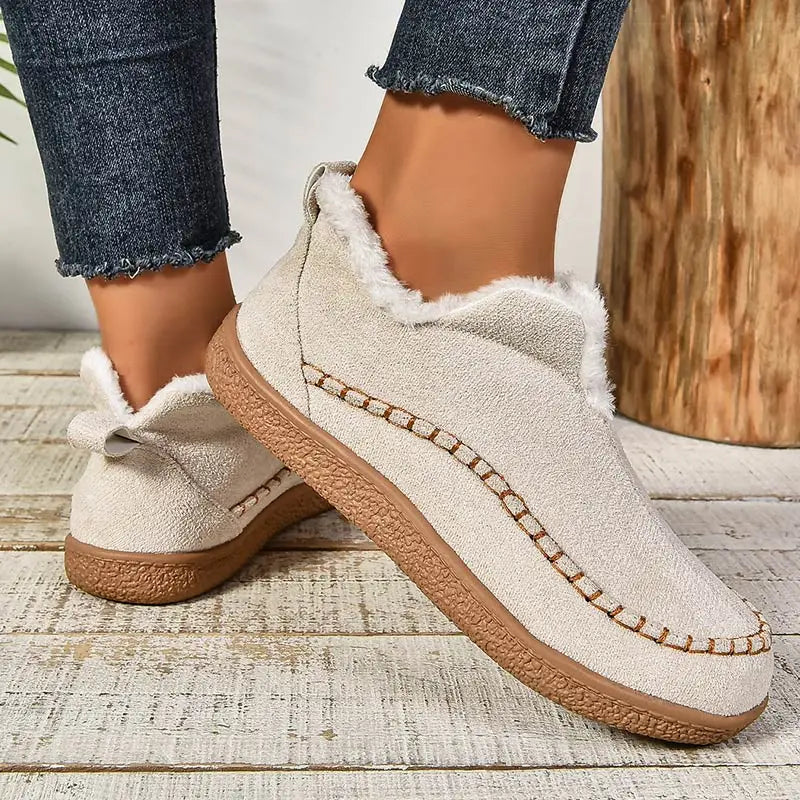 Women's non-slip orthopedic slippers for indoor wear - beige