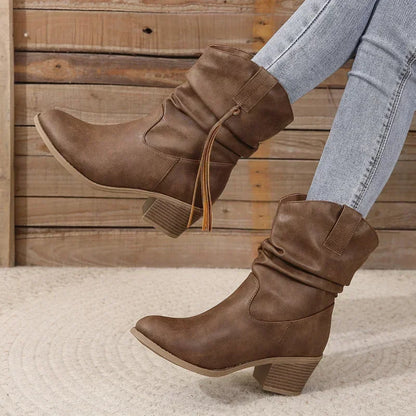 Women's western-style orthopedic boots for everyday wear