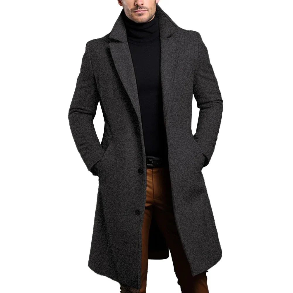 Trench coat for men with belted waist