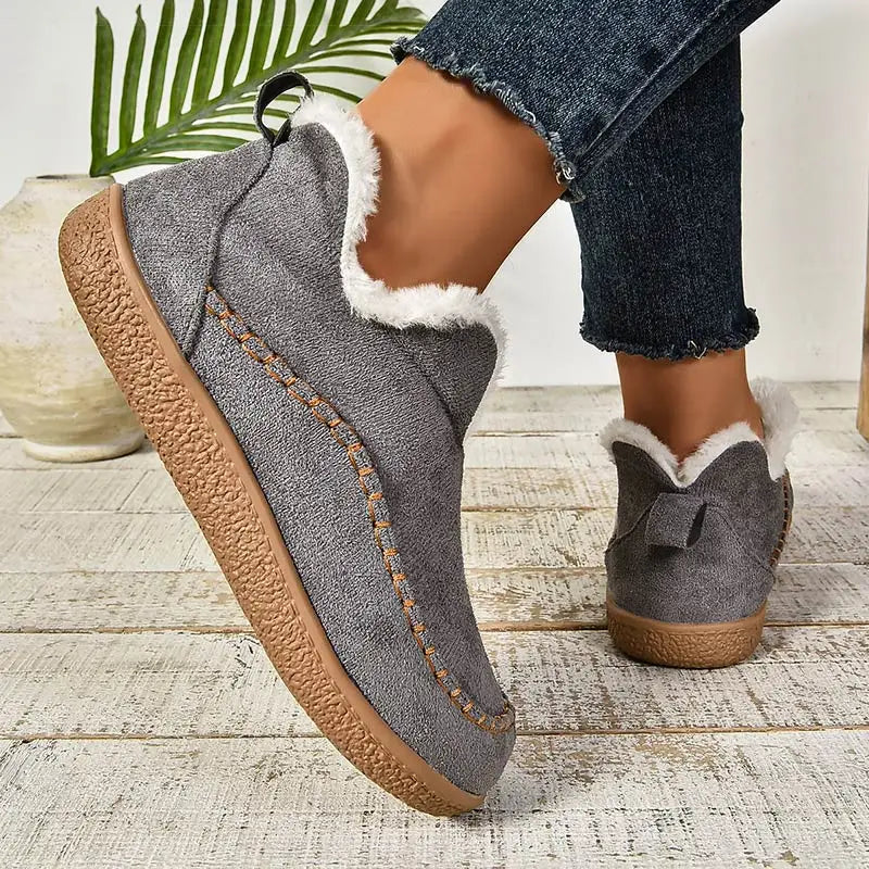 Women's non-slip orthopedic slippers for indoor wear - gray