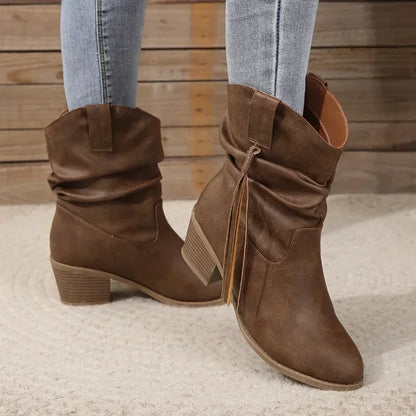 Women's western-style orthopedic boots for everyday wear