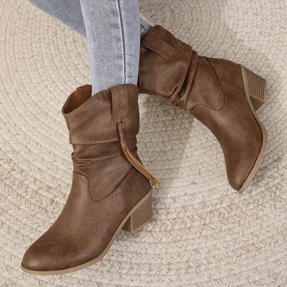 Women's western-style orthopedic boots for everyday wear