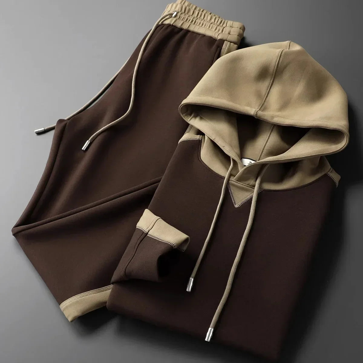 Men's cotton tracksuit set with zip jacket