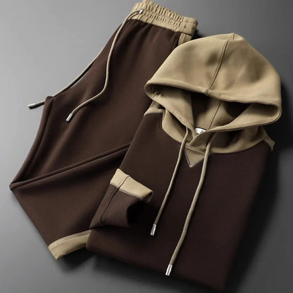 Men's cotton tracksuit set with zip jacket