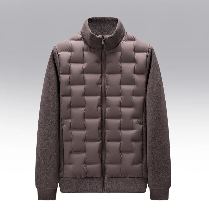 Men's quilted puffer jacket - brown