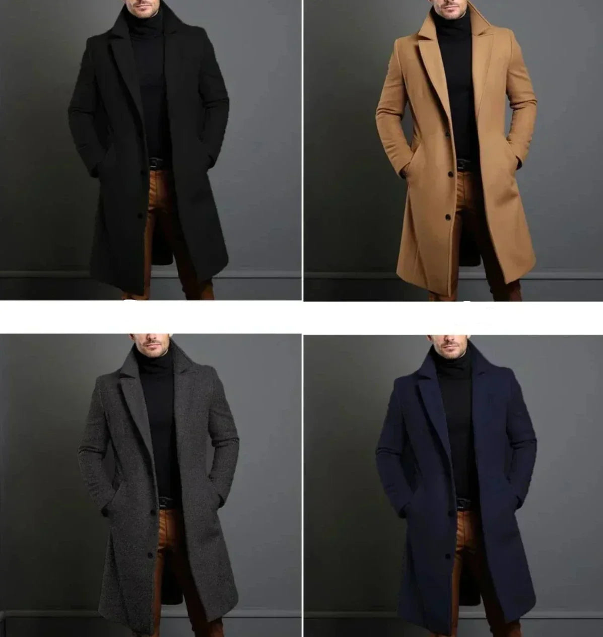 Trench coat for men with belted waist