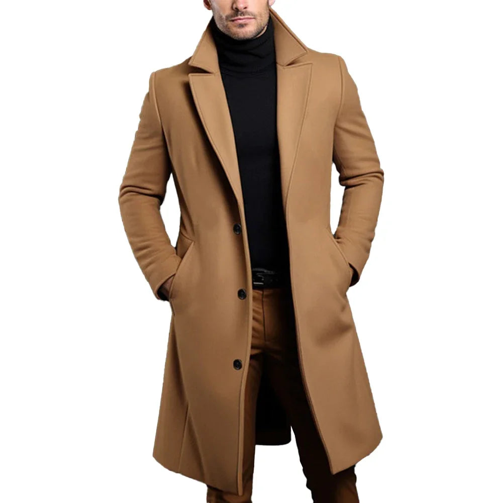 Trench coat for men with belted waist