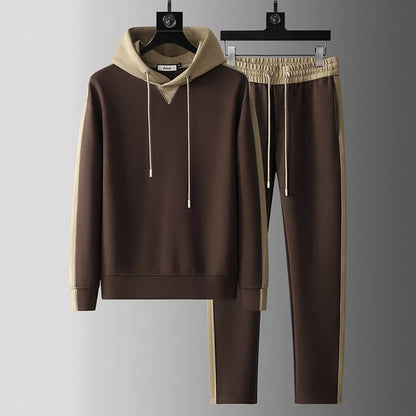 Men's cotton tracksuit set with zip jacket