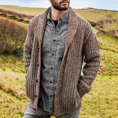 Gideon - Shawl Collar Cardigan with Buttons