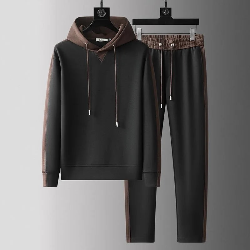Men's cotton tracksuit set with zip jacket