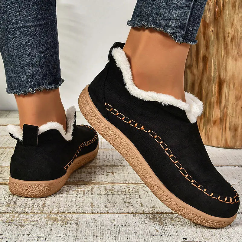 Women's non-slip orthopedic slippers for indoor wear - black