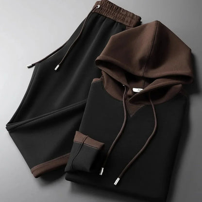 Men's cotton tracksuit set with zip jacket