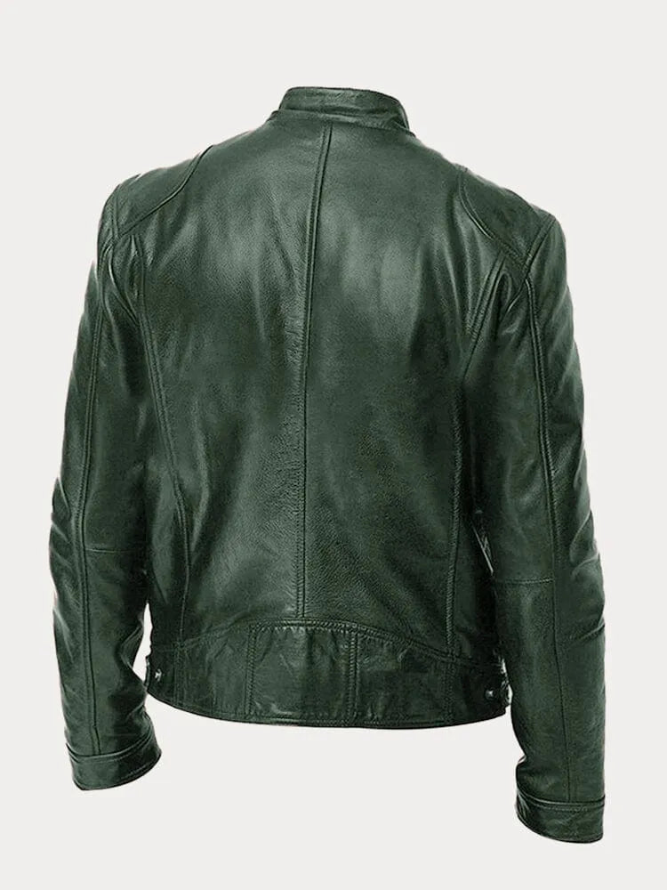 Leather jacket for men with classic styling