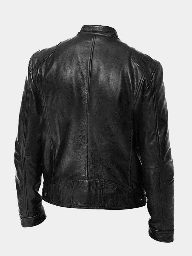 Leather jacket for men with classic styling