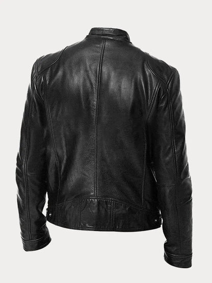 Leather jacket for men with classic styling