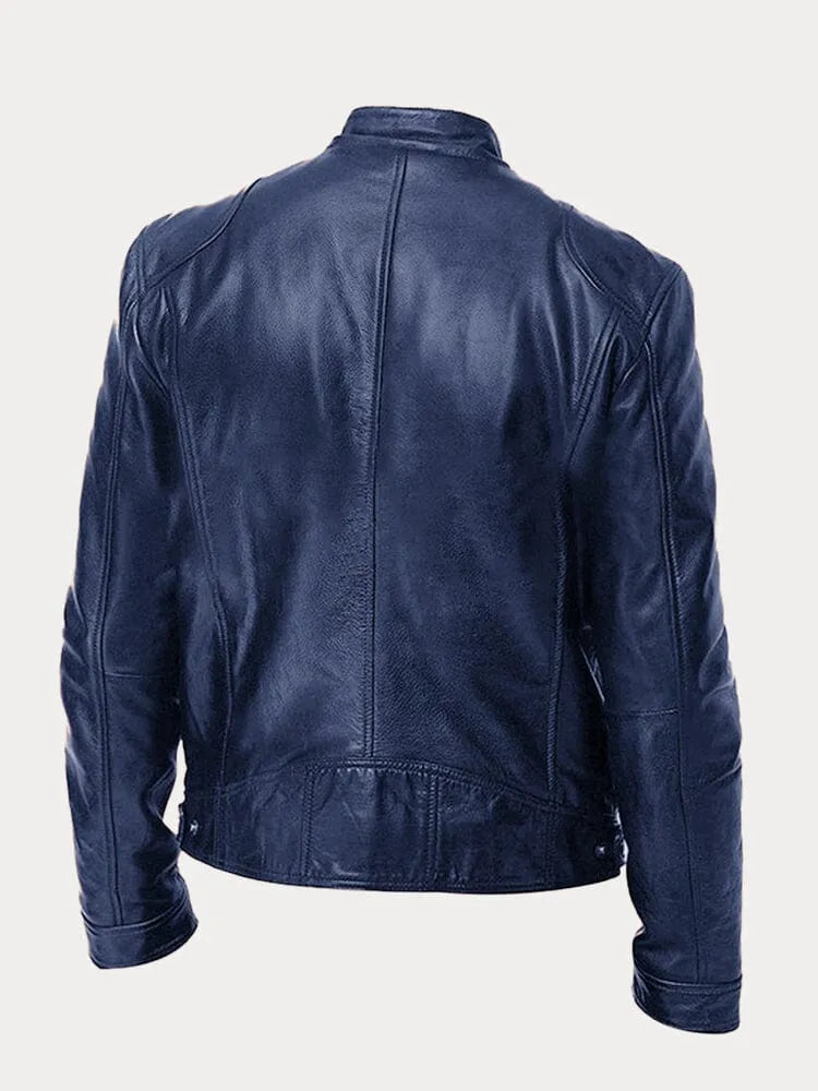 Leather jacket for men with classic styling