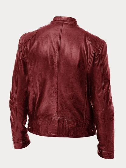 Leather jacket for men with classic styling