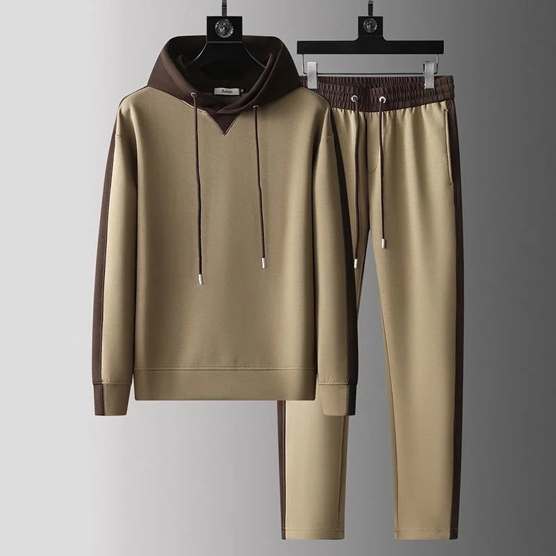 Men's cotton tracksuit set with zip jacket