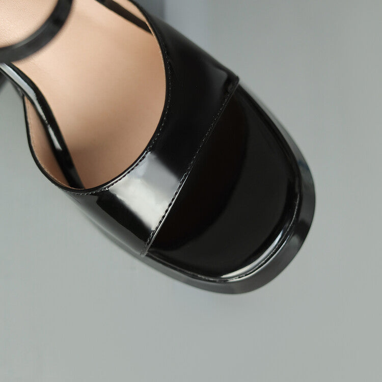 Women's ankle strap block heel orthopedic heels