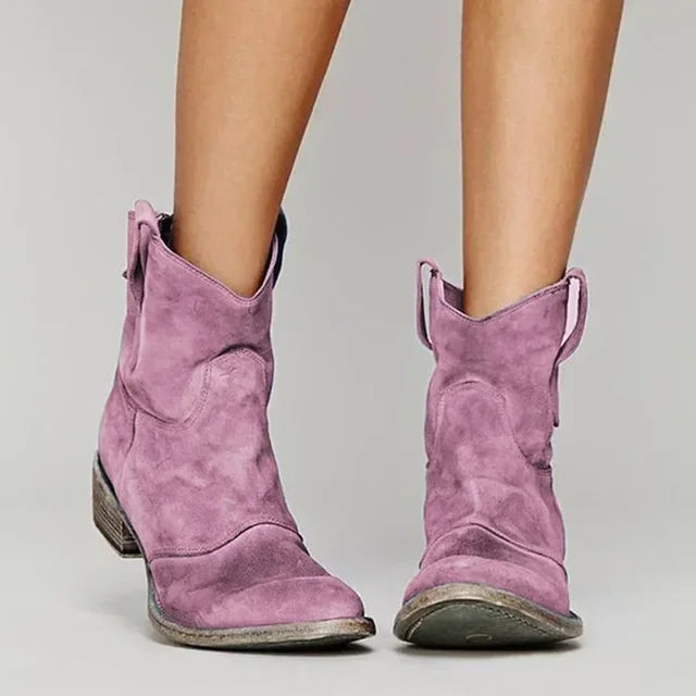 Louisa - Vintage Cowboy Ankle Boots