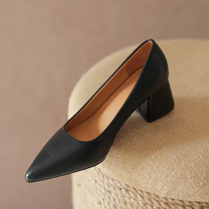 Women's slip-on block heel orthopedic heels