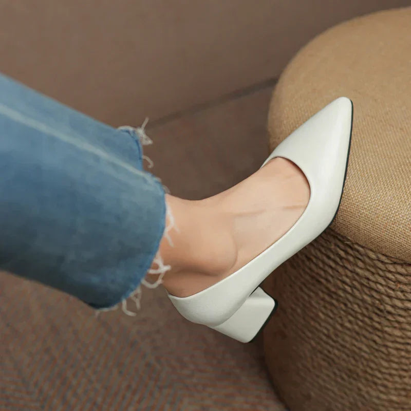 Women's slip-on block heel orthopedic heels