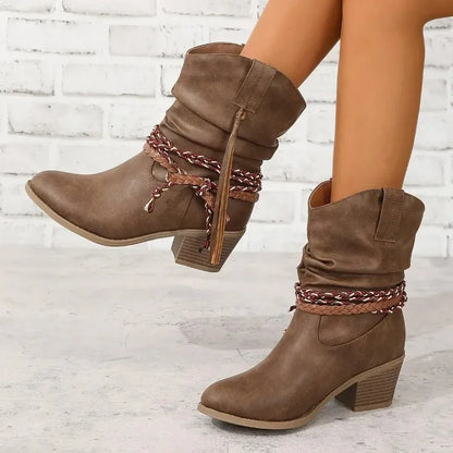 Women's western-style orthopedic boots for everyday wear