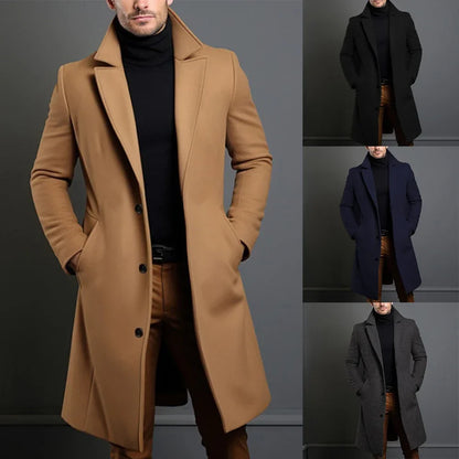 Trench coat for men with belted waist