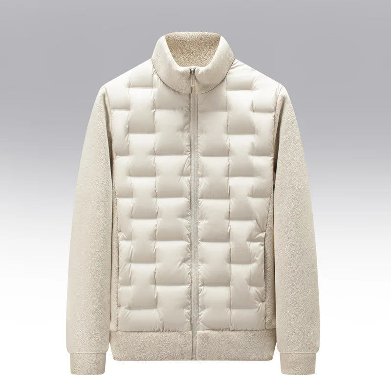 Men's quilted puffer jacket - cream
